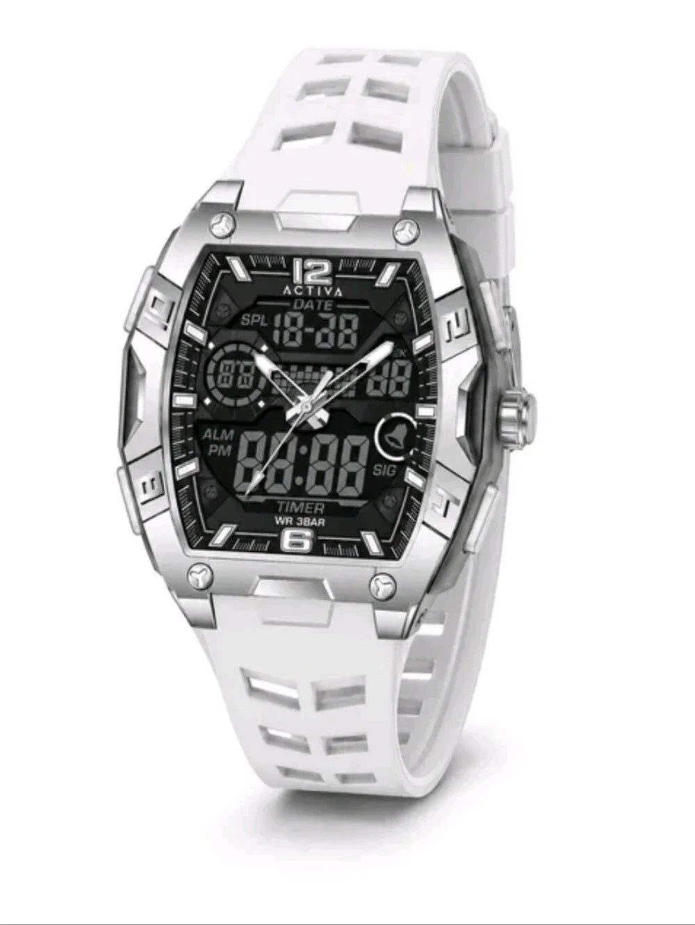 Actival Venzis X Invicta Digital Men's Watch - 50mm. White (ACW8131-001)